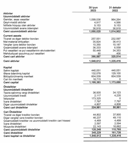 Dövlətə məxsus gəmiçilik şirkəti yarımillik gəlir və xalis mənfəətini açıqladı