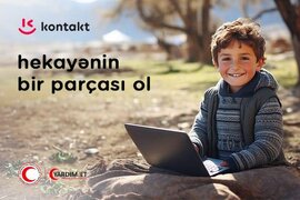 "Kontakt" ucqar dağ kəndlərində yaşayan məktəbliləri notbuklar ilə sevindirəcək