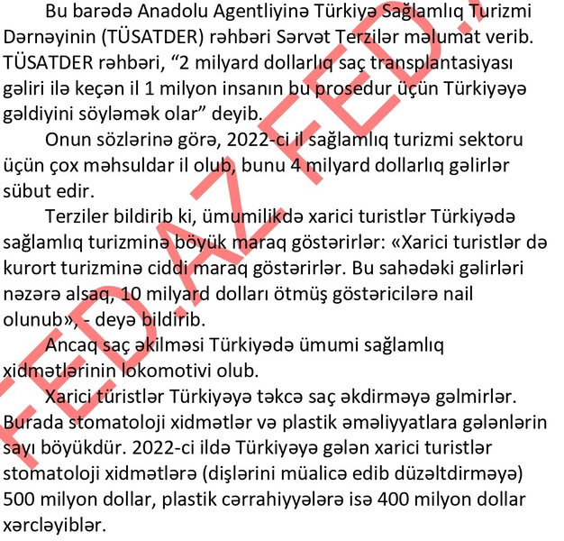 1 milyon nəfər Türkiyəyə saç əkdirməyə gəlib – 2 MİLYARD DOLLAR XƏRCLƏYİBLƏR
