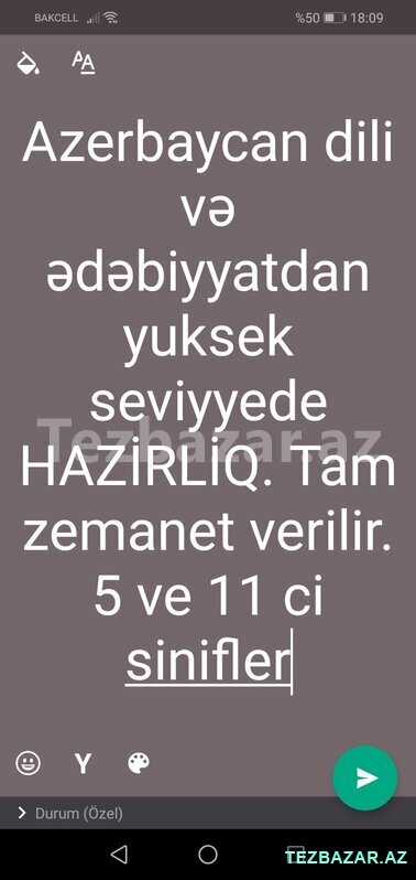 Azərbaycan dili və ədəbiyyatdan hazirliq