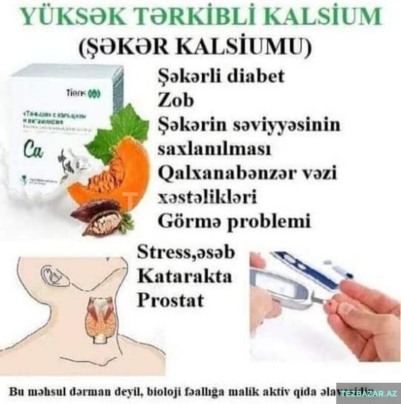Şəkər kalsium-şəkər, zob, insult, katarakt, prostat