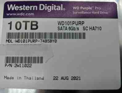 HDD Western Digital 10TB Surveillance SATA 3.5 6Gbs