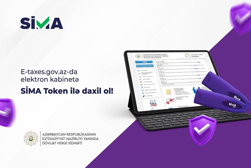 E-taxes.gov.az portalına kod-parol əvəzinə SİMA Token ilə daxil ol