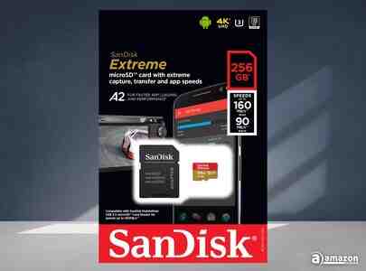 SanDisk 256GB Extreme microSDXC UHS-I Memory Card