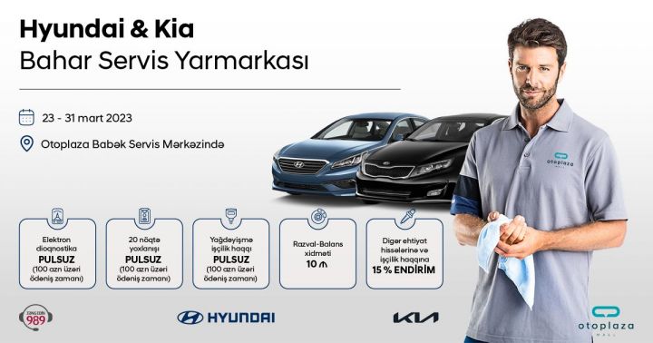 Hyundai və ya KİA avtomobili sahibisinizsə bu fürsəti qaçırmayın - YALNIZ 1 HƏFTƏ OLACAQ