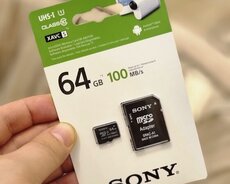 64 Gb "Sony" Class10 sdxc u-1 mikrokart