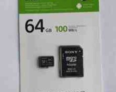 MikroSD kart Sony 64GB Klass10Suret 100 MBSan