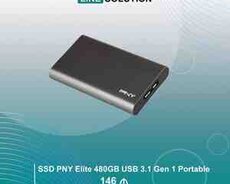 PNY Elite 480GB USB 3.1 Gen 1 Portable SSD (PSD1CS1050-480-FFS)