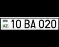 Avtomobil qeydiyyat nişanı - 10-BA-020