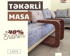 Türkiyə istehsalı təkərli jurnal masası | 40% Endirim