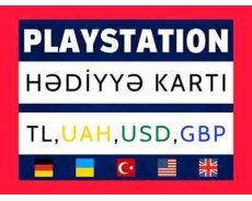 PS4PS5 üçün TL, UAH, USD, GBP, EUR hədiyyə kartları
