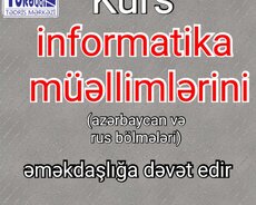 İnformatika muəllimi tələb olunur