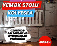 uşaq beşiyi. kolyeska . yasdıqlar. mastar və yemək masası