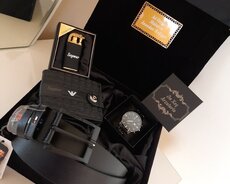 Kisiler üçün hediyye desti saat kemer kaslok alisqan