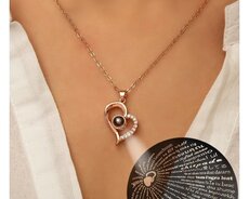 Səni sevirəm yazılı gümüş boyunbağı