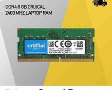 Operativ yaddaş Curcial 8GB DDR4 2400 Mhz Laptop RAM