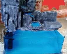 Akvarium şəlaləli 68 litr