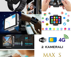 Max S 2 kamerali smart saat, wifi, 4g, sim, ram 4gb, rom 32