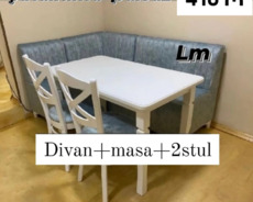диван, стол и стул для кухни