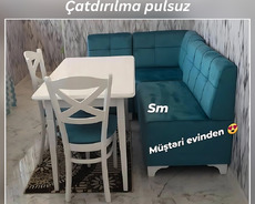 Metbex üçün divan stol 2 stul dəsti