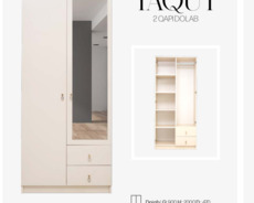yaqut dolab 2 qapı güzgülü dolab