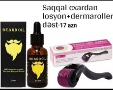 Beard oil Saqqal Serum+dermarolle dəsti 17