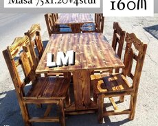 Masa + 4 Stul dəsti