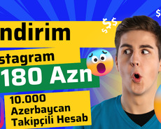 İnstagram 10.000 Azərbaycanlı Takipçili hesab