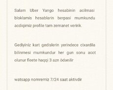 Uber Yango Qeydiyyat