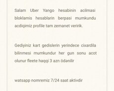 Uber Yango Qeydiyyatı