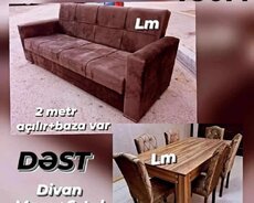 Divan + Masa dəsti Sifarişlə