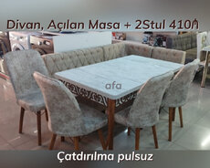 Metbex üçün divan+masa desti