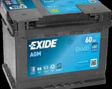 Akkumulyator EXIDE AGM 60 Ah R+ EK600