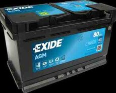 Akkumulyator EXIDE AGM 80 Ah R+ EK800