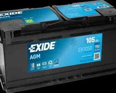 Аккумулятор Exide Agm 105 Ач R+ Ek1050