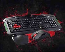 Настольная игровая клавиатура и мышь A4Tech B2100 Bloody Blazing