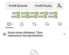 Tik tok hesabı 1k