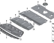 Bmw G20 Mühərrik bölməsinin ekranı, ön ( Zasitnik)