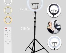 Tripod 3 reng isiq 3 telefefon tutacagi işiq diametri 45sm pult