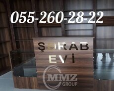 Şerab evi vitrin mebeli sifarişlə Bizdən təklif almadan vit