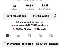 Tiktok hesabı satılır aktiv 70.3k✅