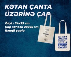 Kətan çanta üzərinə çap