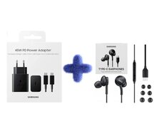Samsung 45w adapter və akg type-c eo-ic 100 qulaqlığı ilə