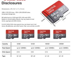 Sandisk Microsd Yaddaş kartları