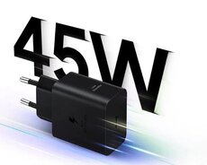 Adapter 45w orijinal Samsung (usb kabel ilə) Qara rəng