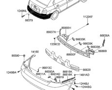 Aksent 2006-2010 arxa bufer.aksent bumper.accent bamper.hyundai