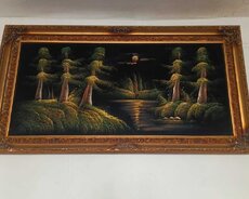 Портрет природы в рамке, написанный на холсте