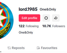 10.7k tiktok hesabı