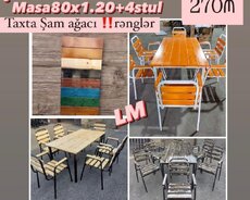 Столовые наборы Деревянные Сосновые