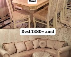 Divan və stol stul desti
